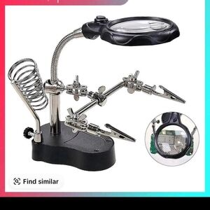 Hands-Free Magnifying Glass with Black Base